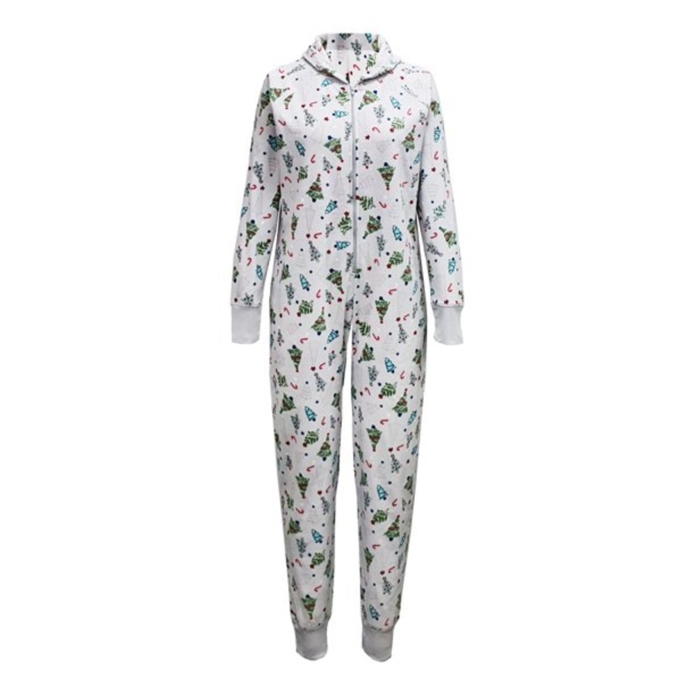 Gray holiday one piece pajamas
